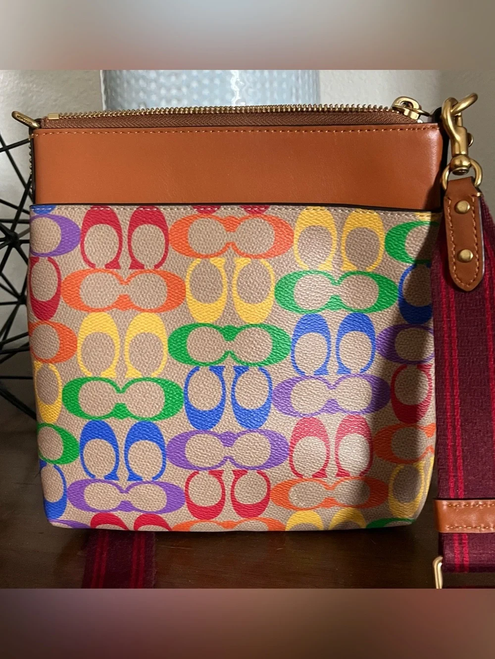 Coach Rainbow Leather Crossbody
